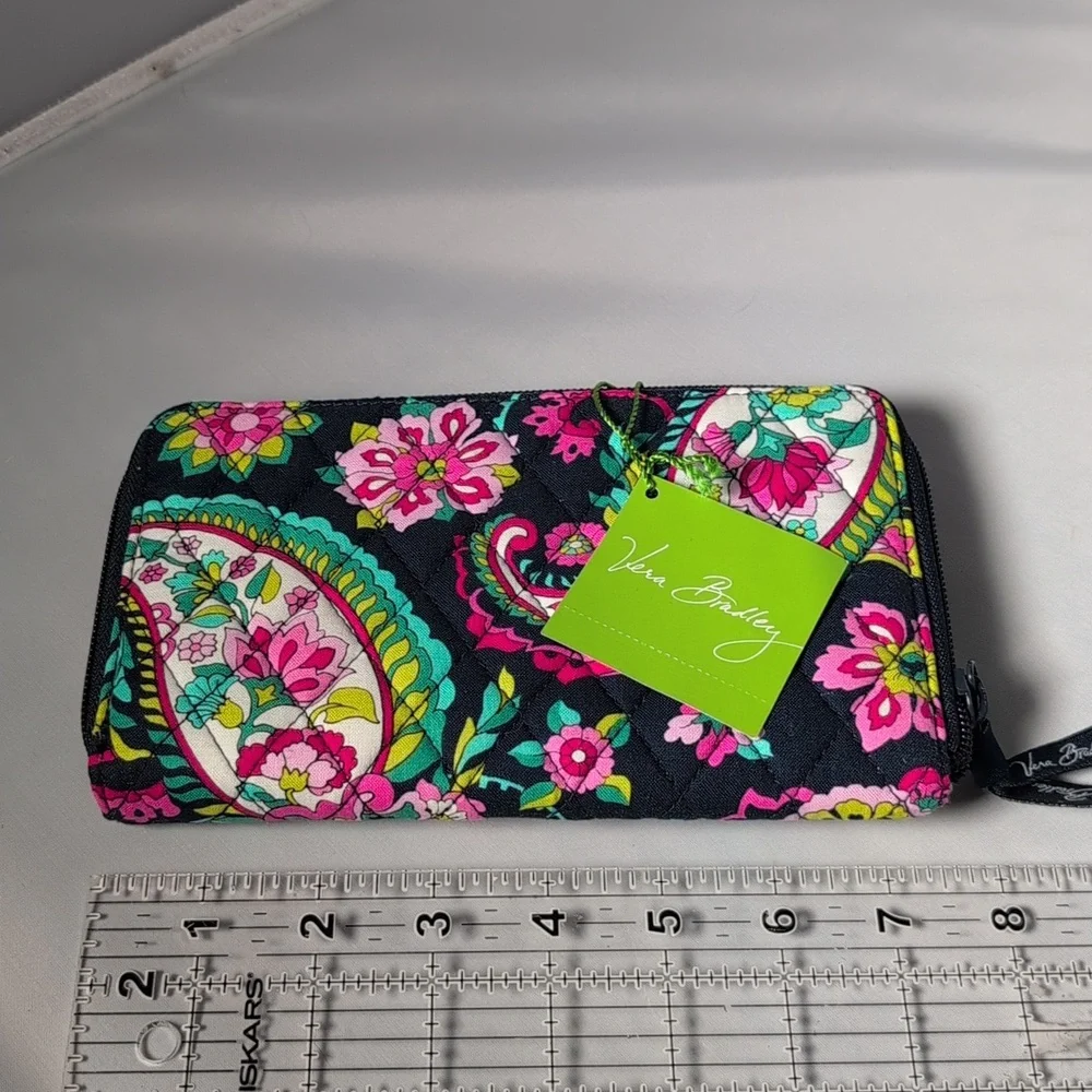Vera Bradley Zip-Around Wallet in Petal Paisley Wristlet